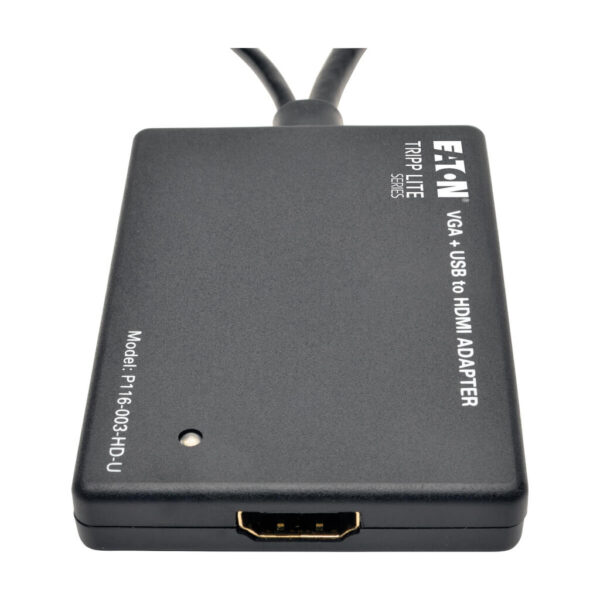 Tripp Lite series VGA to HDMI Active Adapter Cable with Audio and USB Power (M/F), 1080p, 6 in. (15.2 cm)