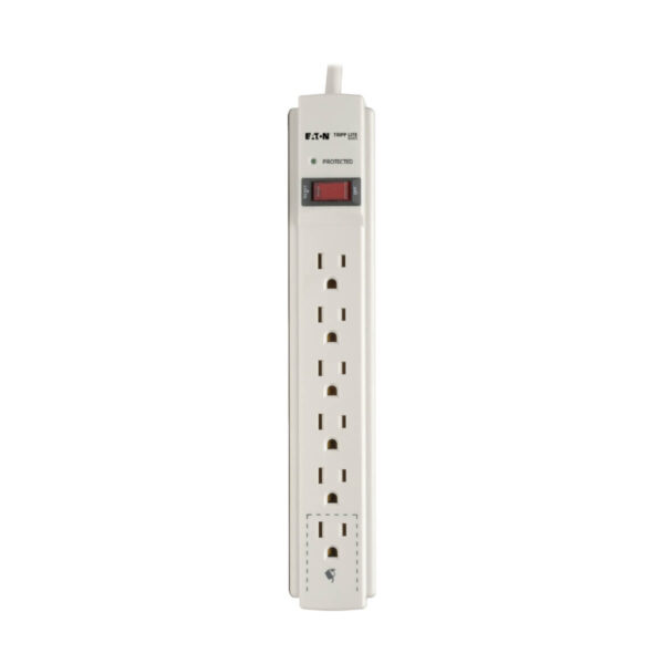 23cab982024e6eca80dc4986ac625069 Tripp Lite series Protect It! 6-Outlet Surge Protector, 6 ft. Cord, 900 Joules, Diagnostic LED, Light Gray Housing