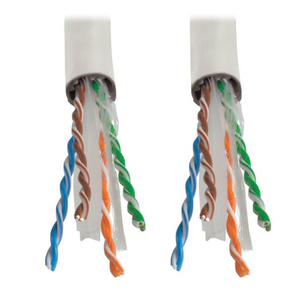 Tripp Lite series Cat6 Gigabit Solid Core Plenum-Rated UTP CMP PVC Bulk Ethernet Cable, White, 1000 ft. (304.8 m), TAA