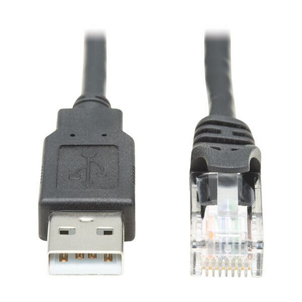 Tripp Lite series USB-A to RJ45 Rollover Console Cable (M/M) - Cisco Compatible, 250 Kbps, 15 ft. (4.57 m), Black