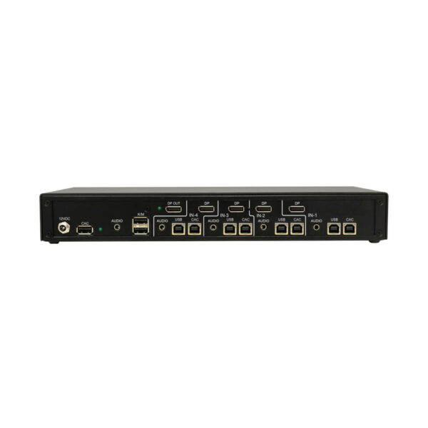 Secure KVM Switch, 4-Port, Single Head, DisplayPort to DisplayPort, 4K, NIAP PP4.0, Audio, CAC, TAA