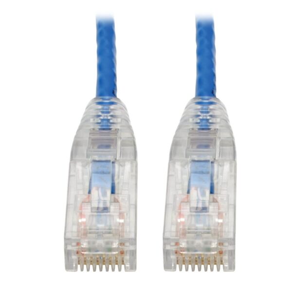 24530c0e74c842e89e606bf33f5cfe9d Tripp Lite series Cat6 Gigabit Snagless Slim UTP Ethernet Cable (RJ45 M/M), PoE, Blue, 8-in. (20.32 cm)