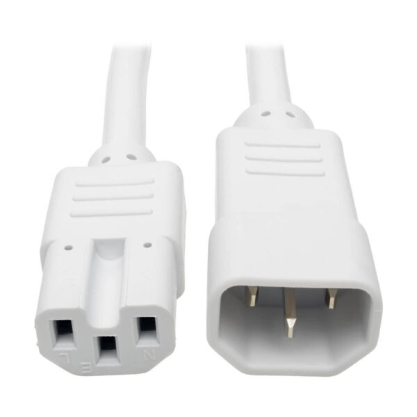 2475df5d9ce7831b68d44a840a881479 Tripp Lite series Power Cord C14 to C15 - Heavy-Duty, 15A, 250V, 14 AWG, 3 ft. (0.91 m), White