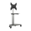 249b1430f6f98c97134f65dc862d5f81 Tripp Lite series Premier Rolling TV Cart for 32” to 55” Displays, Black Glass Base and Shelf, Locking Casters