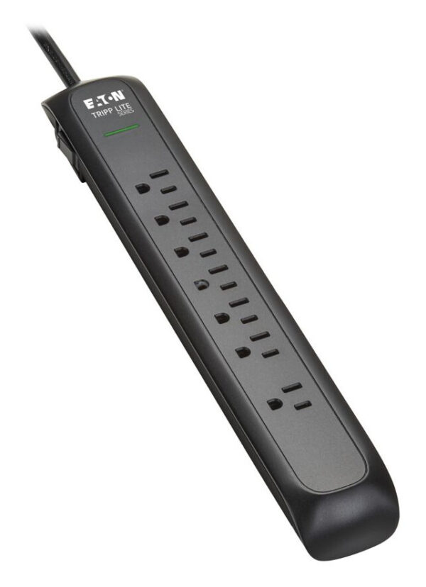 249d60707f72a3ce4b129262eed37414 Tripp Lite series Protect It! 7-Outlet Surge Protector - 5-15R Outlets, 1500 Joules, 6 ft. (1.8 m) Cord, Black