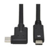 Tripp Lite series USB-C Cable (M/M) - USB 3.2 Gen 2 (10 Gbps), 5A (100W) Rating, Thunderbolt 3 Compatible, Right-Angle Plug, 1 m (3.3 ft.)