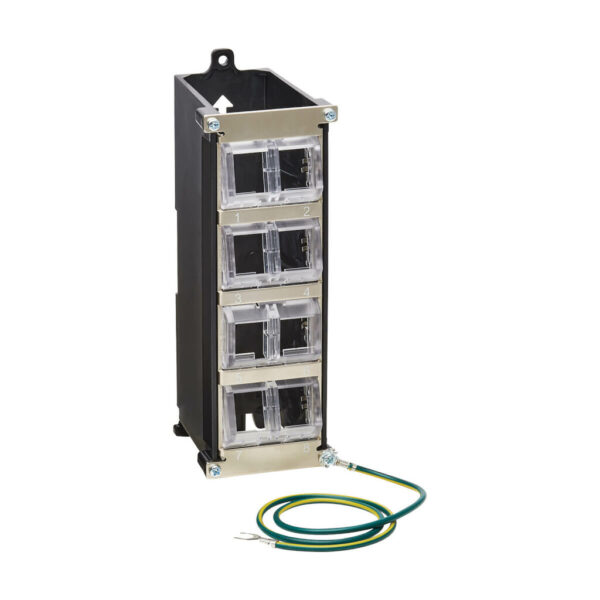 Tripp Lite series 8-Port Metal DIN-Rail Mounting Keystone Patch Panel with Grounding, Black/Silver, TAA