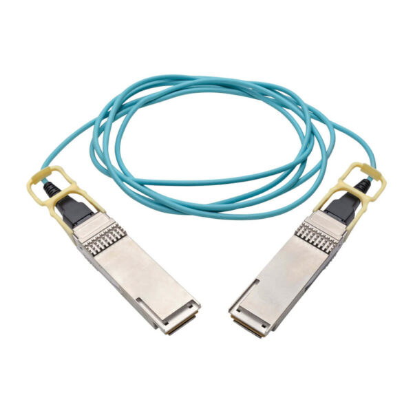 Tripp Lite series QSFP28 to QSFP28 Active Optical Cable - 100GbE, AOC, M/M, Aqua, 1M (3.28 ft.)