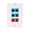 Tripp Lite series Center Plate Insert, Decora Style - Vertical, 6 Ports, TAA