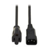 Tripp Lite series NEMA 5-15R to C14 Computer AC Power Cable - 13A, 125V, 16 AWG, 2 ft. (0.61 m), Black