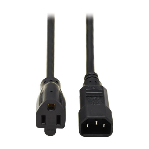 Tripp Lite series NEMA 5-15R to C14 Computer AC Power Cable - 13A, 125V, 16 AWG, 2 ft. (0.61 m), Black