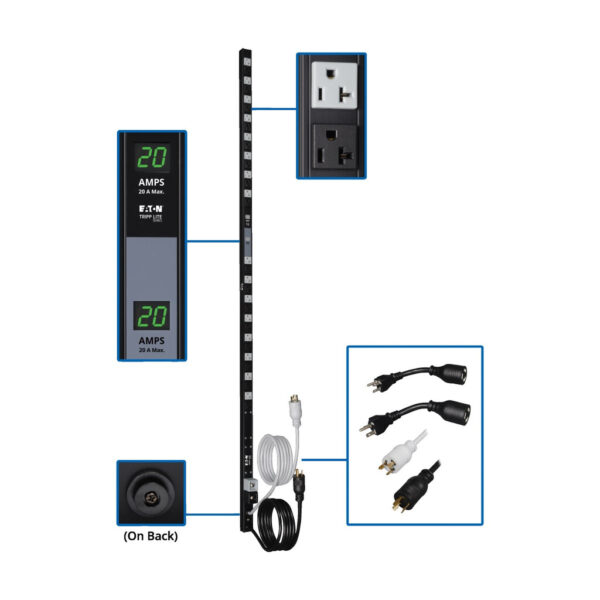 2516ee41dca83a1f2fa745cba530e762 Tripp Lite series 3.8kW Single-Phase Local Metered PDU, Dual Circuit, 120V Outlets (32 5-15/20R), L5-20P/5-20P, 10 ft. (3.05 m) Cord, 0U Vertical