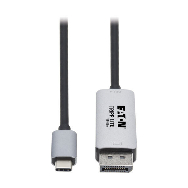 254eb72c0f5ad0911ce6c98abaaf47a8 Tripp Lite series USB-C to DisplayPort 1.4 Active Adapter Cable (M/M), UHD 8K/30 Hz or 4K/144 Hz, Black/Silver, 6 ft. (1.8 m)