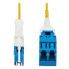 2558e6a638492fbe02a3c8877c6d3774 Tripp Lite series 400G Duplex Singlemode 9/125 OS2 Fiber Optic Cable Adapter (CS-UPC/LC-UPC), M/F, Round LSZH Jacket, Yellow, 1 ft.