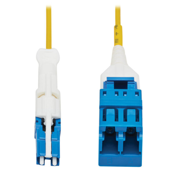 2558e6a638492fbe02a3c8877c6d3774 Tripp Lite series 400G Duplex Singlemode 9/125 OS2 Fiber Optic Cable Adapter (CS-UPC/LC-UPC), M/F, Round LSZH Jacket, Yellow, 1 ft.