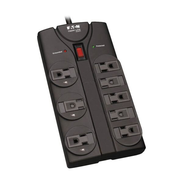 25718f97d29de9b069253d12793fa27b Tripp Lite series Protect It! 8-Outlet Surge Protector, 8 ft. (2.43 m) Cord, 1440 Joules, Black Housing