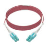 Tripp Lite series 10G Duplex Multimode 50/125 OM4 LSZH Fiber Optic Cable (LC/LC), Push/Pull Tabs, Magenta, 3 m