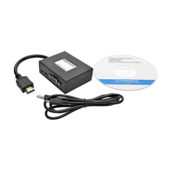 Tripp Lite series HDMI to VGA and Audio Adapter, 6 in. (15.2 cm), Black, TAA