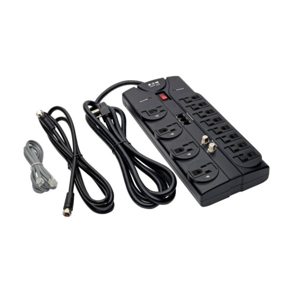 Tripp Lite series Protect It! 12-Outlet Surge Protector, 8 ft. (2.43 m) Cord, 2880 Joules, Tel/Modem/Coaxial Protection