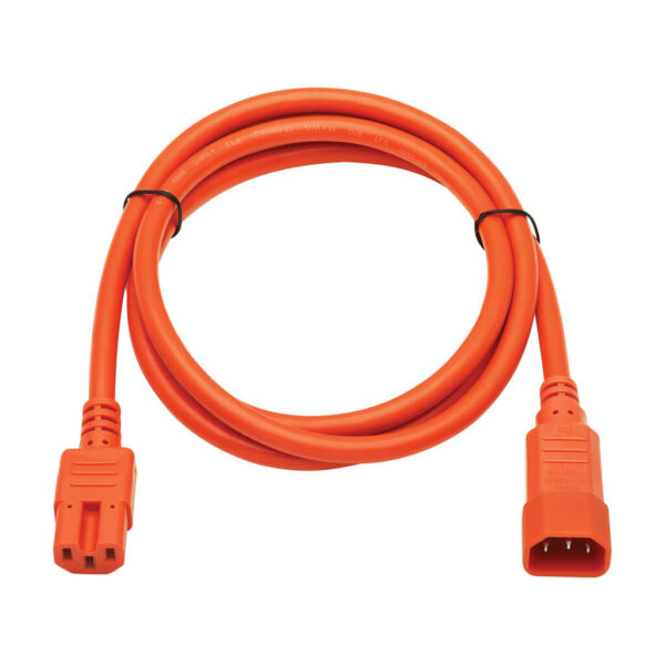 Tripp Lite series Power Cord C14 to C15 - Heavy-Duty, 15A, 250V, 14 AWG, 6 ft. (1.83 m), Orange