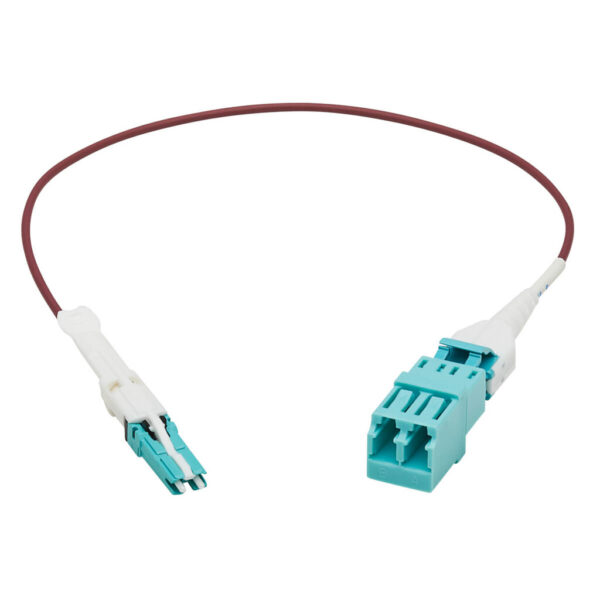 278b24e1d77def79e63163b7fea889f7 Tripp Lite series 400G Duplex Multimode 50/125 OM4 Fiber Optic Cable Adapter (CS-PC/LC-PC), M/F, Round LSZH Jacket, Magenta, 1 ft.