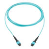 Tripp Lite series 100G Multimode 50/125 OM4 Fiber Optic Cable (12F MPO/MPO-PC F/F), Type-B Polarity, OFNP, Aqua, 3 m (9.8 ft.), TAA