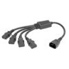 Tripp Lite series Power Cord Splitter, C14 to 4xC13 PDU Style - 10A, 250V, 18 AWG, 18-in. (45.72 cm), Black