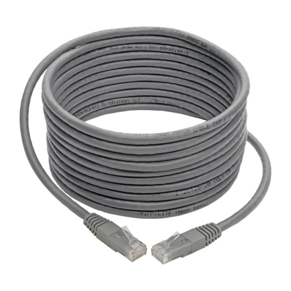 Tripp Lite series Cat6 Gigabit Molded (UTP) Ethernet Cable (RJ45 M/M), PoE, Gray, 15 ft. (4.57 m)