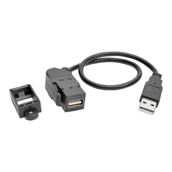 283e61e9dec96bf7147f571a8953bbf7 Tripp Lite series USB 2.0 All-in-One Keystone/Panel Mount Extension Cable (M/F), Angled Connector, 1 ft. (0.31 m)