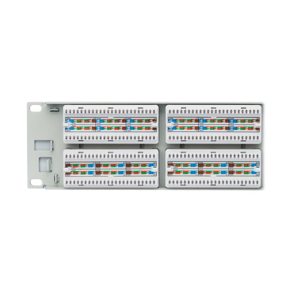 Tripp Lite series 48-Port Cat6 Patch Panel - 4PPoE Compliant, 110/Krone, 568A/B, RJ45 Ethernet, 2U Rack-Mount, White, TAA