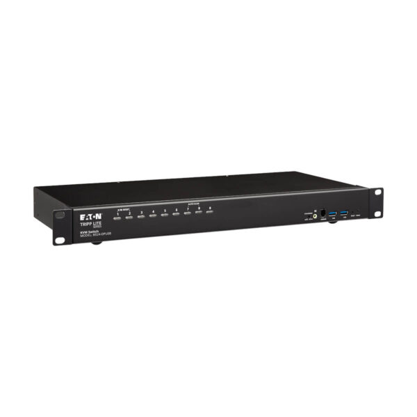 Tripp Lite series 8-Port DisplayPort/USB KVM Switch with Audio/Video and USB Peripheral Sharing, 4K 60 Hz, 1U Rack-Mount, TAA