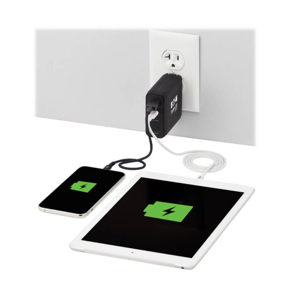 28aeae83758d3274634b651e8cd626d5 Tripp Lite series Portable 5000mAh 2-Port Mobile Power Bank and USB Battery Wall Charger Combo - Direct Plug, Black
