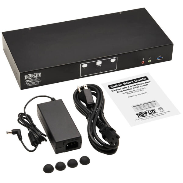 Tripp Lite series 2-Port DisplayPort Dual-Display KVM Switch - 4K 60 Hz, USB 3.2 Gen 1, HDCP 2.2, USB Sharing, TAA