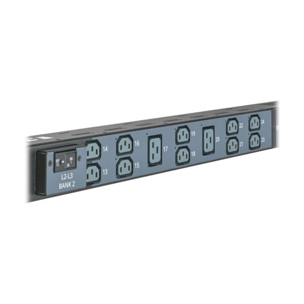 Tripp Lite 12.6kW 200-240V 3-Phase IsoBreaker Managed PDU, Gigabit, 36 Outlets, IEC 309 60A Blue Input, 10 ft. Cord, 0U, 70 in., TAA - PDU3EVSR1G60