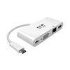2959b13ca829b1e13139bf678b2f1af3 Tripp Lite series USB-C Multiport Adapter, VGA, USB 3.x (5Gbps) Hub Port, Gigabit Ethernet and 60W PD Charging, White