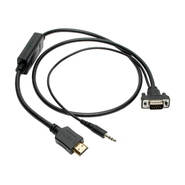 2969aa390be87ddf7362bc5617fe9f71 Tripp Lite series HDMI to VGA + Audio Active Adapter Cable (HDMI to Low-Profile HD15 + 3.5 mm M/M), 15 ft. (4.6 m), TAA