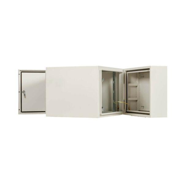29ae8d337bc6e9db0d204a62c153e682 Tripp Lite series SmartRack Industrial Enclosure with Lock - NEMA 4, Wall Mount, Metal Construction, Hinged Back, 28 in. Depth, 9U, Gray