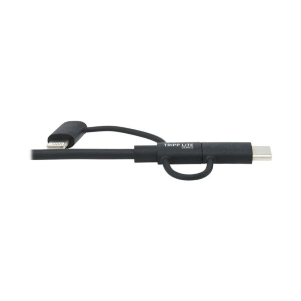 29cd7667894985175a05e151b49ad794 Tripp Lite series Universal USB-A to Lightning, USB Micro-B and USB-C Sync/Charge Cable (M/3xM), MFi Certified, Black, 6 ft. (1.8 m) - M101-006-LMC-BK