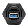 Tripp Lite series USB 3.0 Coupler, SuperSpeed, 3.0/3.1, Industrial - USB-A F/F, Shielded, IP68, Dust Cap, TAA