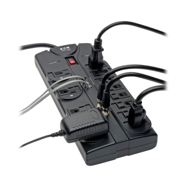 Tripp Lite series Protect It! 12-Outlet Surge Protector, 8 ft. (2.43 m) Cord, 2880 Joules, Tel/Modem/Coaxial Protection