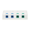 2a65063bbe7aa7d33f28d83182458092 Tripp Lite series Surface-Mount Box for Keystone Jacks - 4 Ports, White, TAA