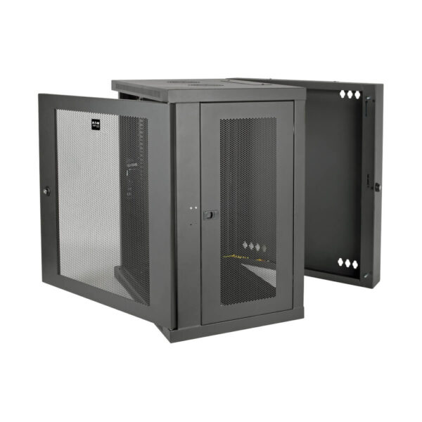 Tripp Lite series SmartRack 15U Low-Profile Switch-Depth Wall-Mount Half-Height Rack Enclosure, Hinged Back - SRW15US