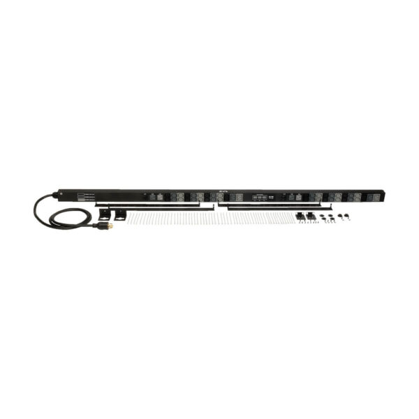 Tripp Lite series 5.7kW 3-Phase Local Metered PDU, 208/120V Outlets (36 C13, 6 C19, 6 5-15/20R), L21-20P, 6 ft. (1.83 m) Cord, 0U Vertical, TAA
