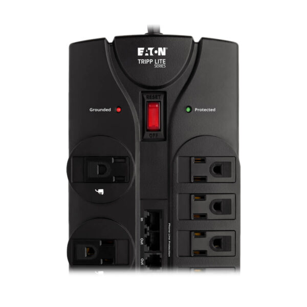 Tripp Lite series Protect It! 12-Outlet Surge Protector, 8 ft. (2.43 m) Cord, 2880 Joules, Tel/Modem/Coaxial/Ethernet Protection