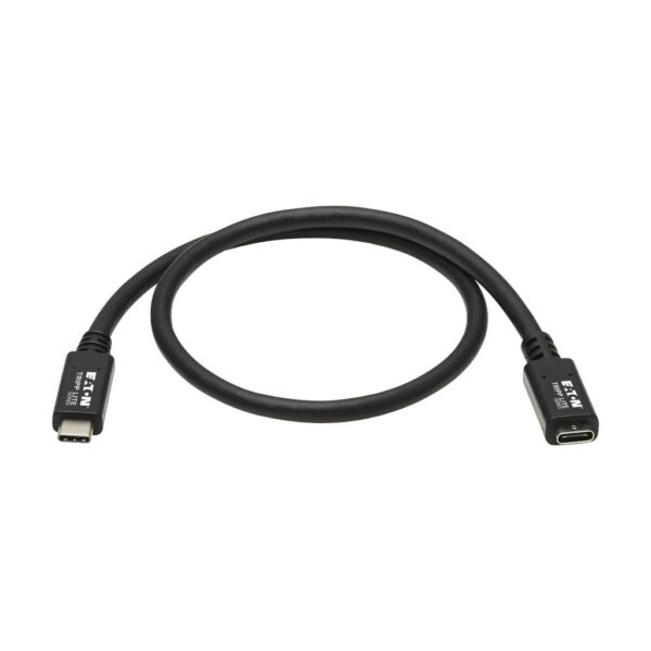 2a9ea8d7f228fc5528769be75a63d814 Tripp Lite series USB-C Extension Cable (M/F) - USB 3.2 Gen 2 (10Gbps), Thunderbolt 3 Compatible, Black, 20 in. (0.5 m)