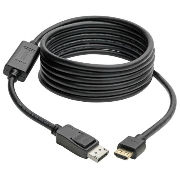 Tripp Lite series DisplayPort 1.4 to HDMI Active Adapter Cable (M/M), 4K 60 Hz, 4:4:4, HDR, HDCP 2.2, 10 ft. (3 m), TAA