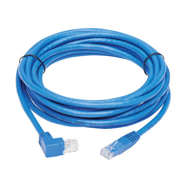 Tripp Lite series Up-Angle Cat6 Gigabit Molded UTP Ethernet Cable (RJ45 Right-Angle Up M to RJ45 M), Blue, 15 ft. (4.57 m)