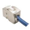 Tripp Lite series Toolless Shielded Cat6a Keystone Jack, PoE/PoE+ Compliant, Shuttered - Silver, TAA
