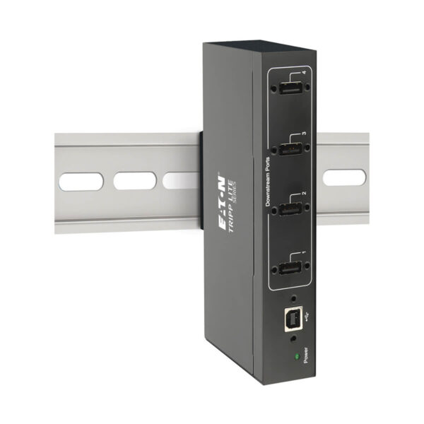 Tripp Lite series 4-Port Industrial-Grade USB 2.0 Hub - 15 kV ESD Immunity, Metal Housing, Wall/DIN Mountable