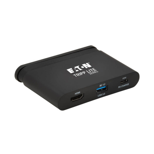 Tripp Lite series USB-C Multiport Adapter - 4K HDMI, USB 3.x (5Gbps) Hub Port, Self-Storing Cable, 100W PD Charging, Black